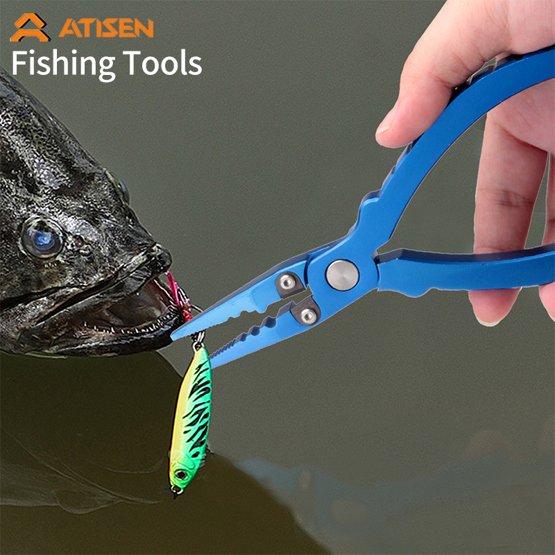Fishing Hook Sharpener - ที่คีบปลาแหนบ peralatan pancing อลูมิเนียมน้ำหนักเบาพิเศษพร้อมเครื่องตัดถักเหล็กทังสเตนปลอกและสายคล้องเครื่องกำจัดตะขอ