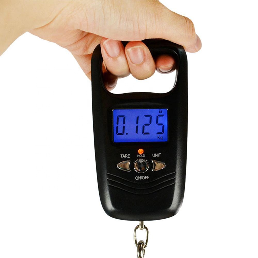 Fishing Hook - เครื่องชั่งน้ำหนักปลาแบบตะขอ เครื่องชั่งแบบพกพาขนาดเล็ก 50 กก. จอ LCD