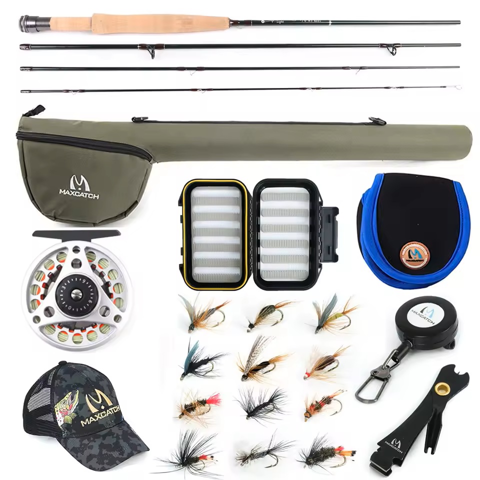 Fishing Hook Box - MAXIMUMCATCH Ultralite/V-light 6ft-7.6ft 2/3wt คันเบ็ดตกปลาแบบฟลายสำหรับลำธารขนาดเล็ก พร้อมรอกอลูมิเนียม