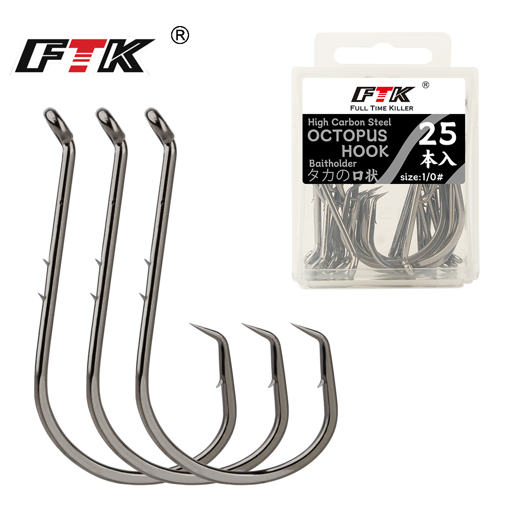 Fishing Hook Sharpener - ตะขอเบ็ดตกปลา FTK ตะขอวงกลมสำหรับตกปลาหมึก ขนาด 1-6 #