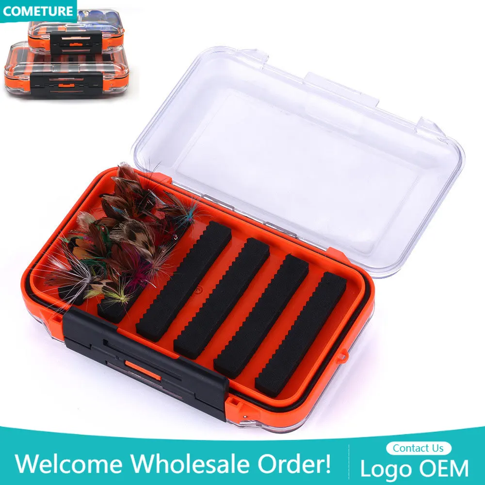 Fishing Hook Box - Fly Hook กล่องคู่ด้านข้าง Fly ปลาเทราท์ตกปลากระเป๋ากล่องกันน้ําแบบพกพาอุปกรณ์ตกปลาอุปกรณ์เสริมตกปลา Fly