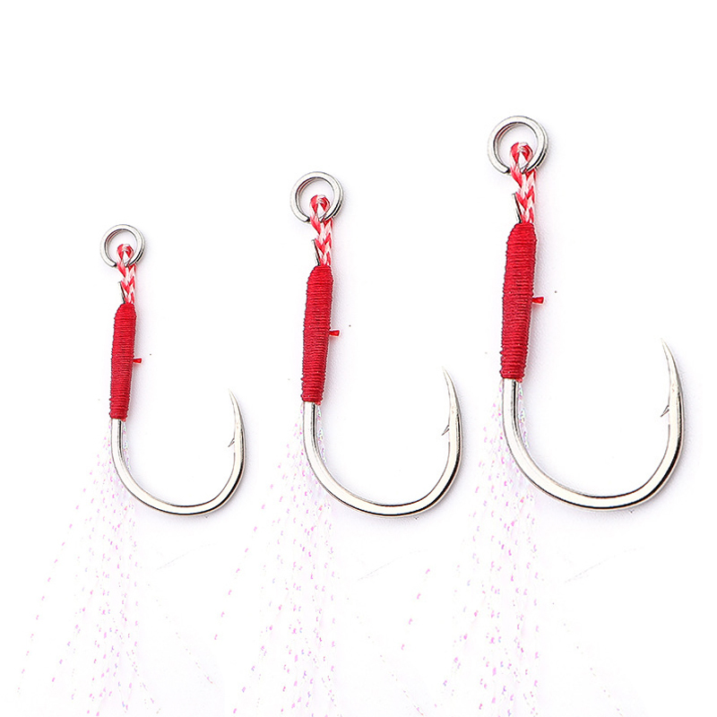 Fishing Hook Barbless - 20 ชิ้น/ถุงตกปลา Cast Jigs Assist Hook