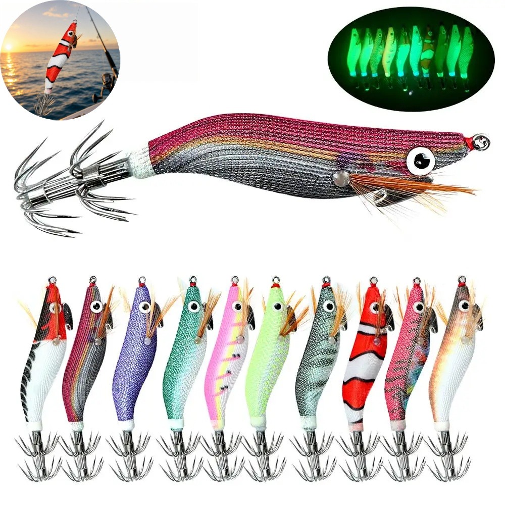 เหยื่อตกปลาหมึกเรืองแสง เหยื่อ - Fishing Hook Jig บทวิจารณ์และราคา
