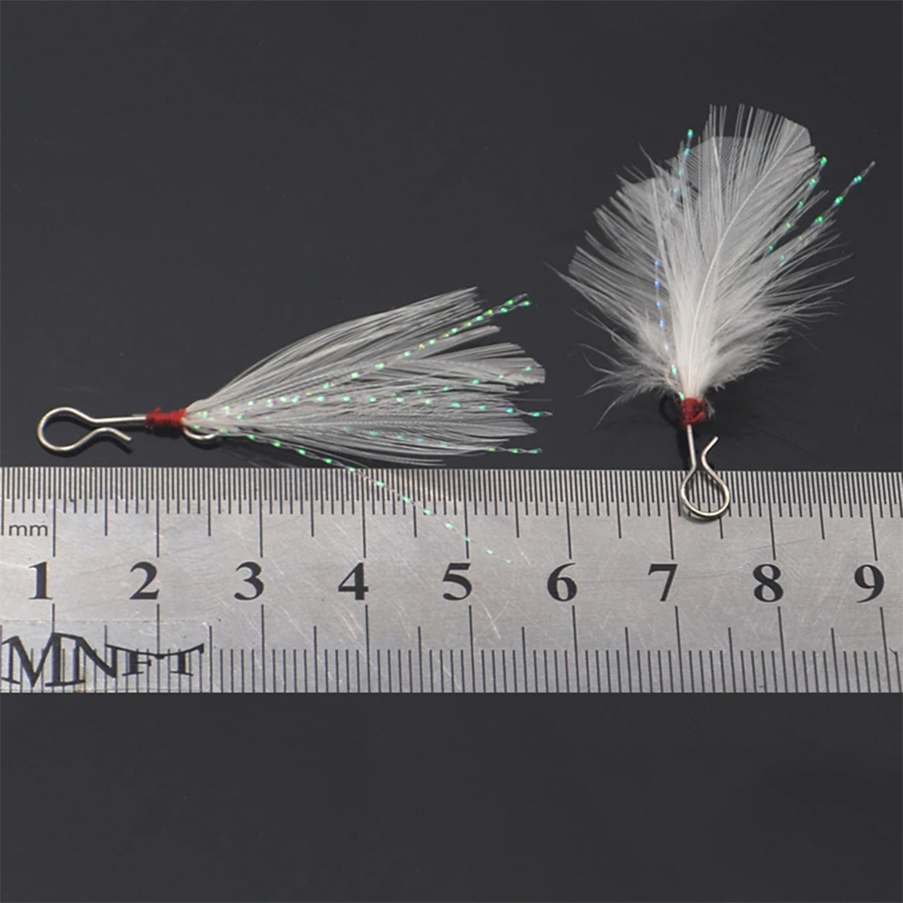 Mnft 10ชิ้นจี้เหยื่อขนนก49มม., - Fishing Hook Treble บทวิจารณ์และราคา