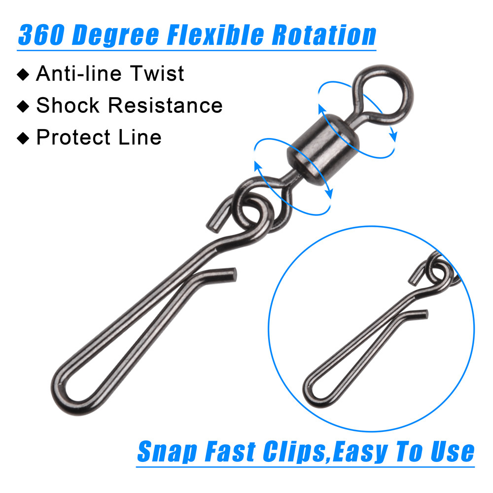 30 ชิ้นหมุนและสแน็ปสําหรับตะขอ - Fishing Hook Stainless Steel บทวิจารณ์และราคา