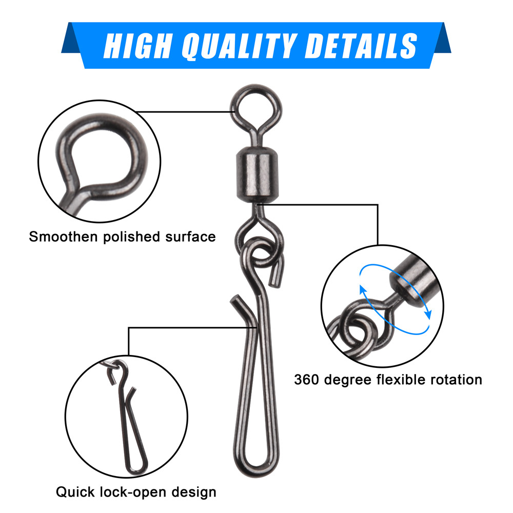 30 ชิ้นหมุนและสแน็ปสําหรับตะขอ - Fishing Hook Stainless Steel บทวิจารณ์และราคา