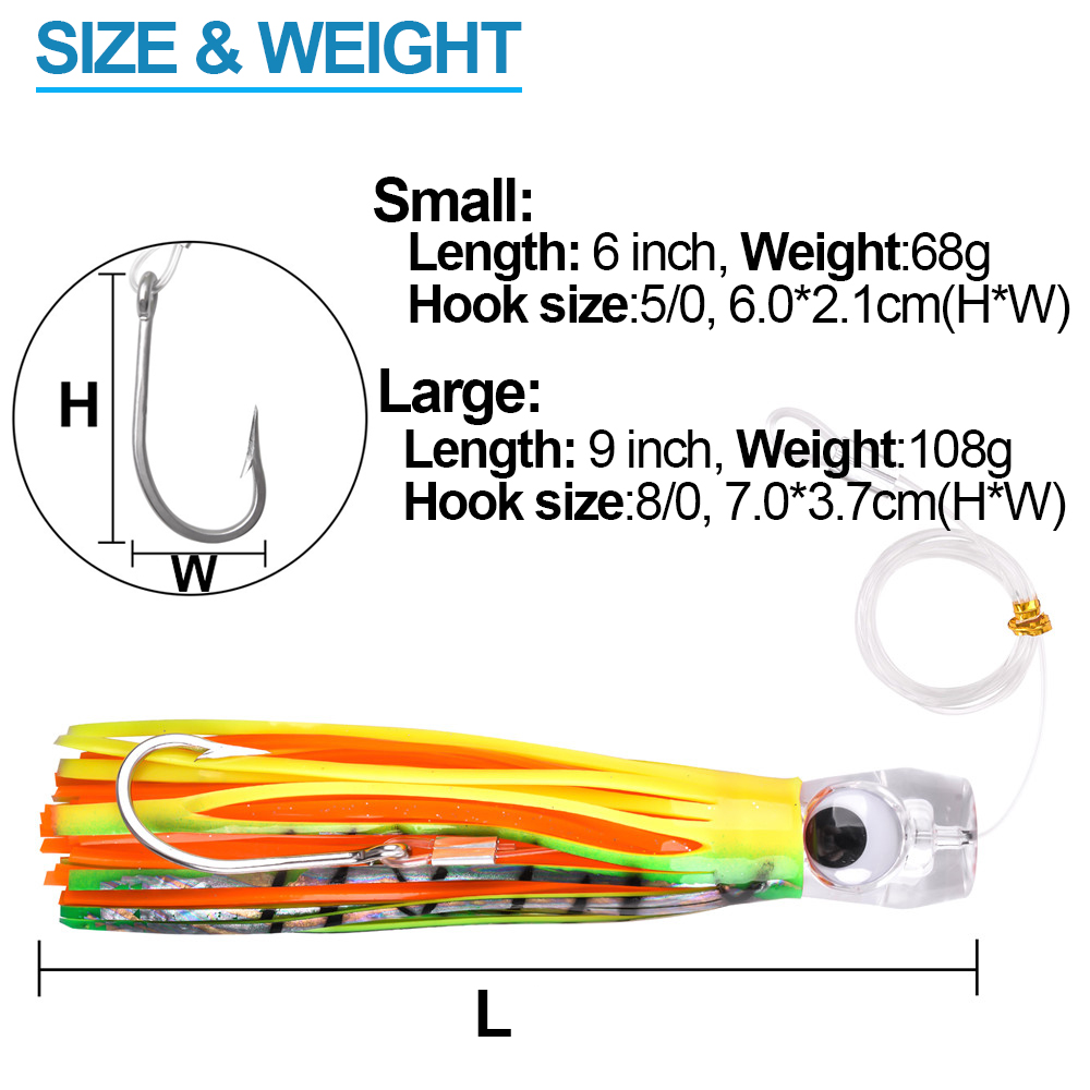 3ชิ้นเหยื่อตกปลารูปกระโปรงปลาท - Fishing Hook Size บทวิจารณ์และราคา