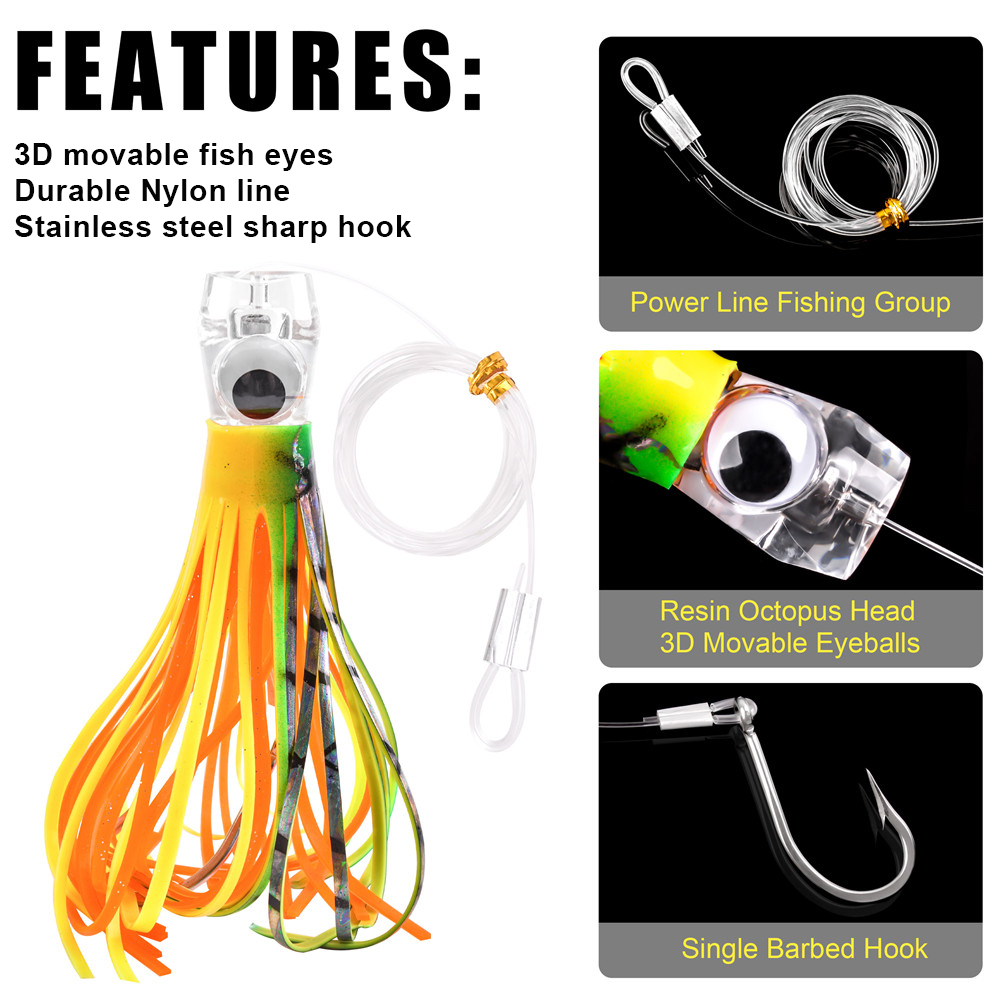 3ชิ้นเหยื่อตกปลารูปกระโปรงปลาท - Fishing Hook Size บทวิจารณ์และราคา