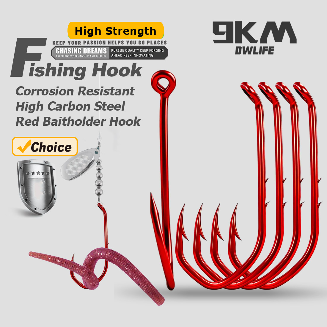เบ็ดตกปลา 9KM Baitholder 50-10 - Fishing Hook Offset บทวิจารณ์และราคา