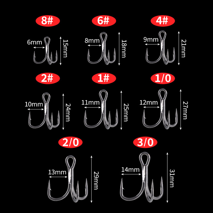ตกปลา Treble Hook 6X คาร์บอนสต - Fishing Hook Offset บทวิจารณ์และราคา