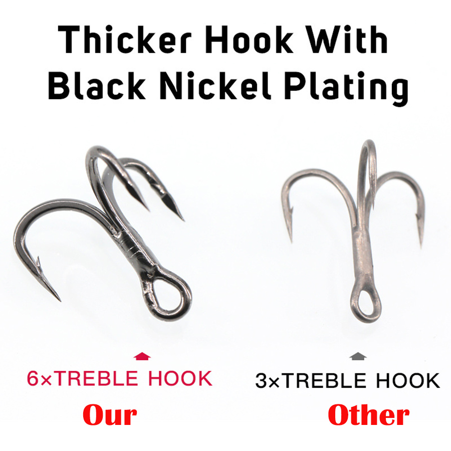 ตกปลา Treble Hook 6X คาร์บอนสต - Fishing Hook Offset บทวิจารณ์และราคา